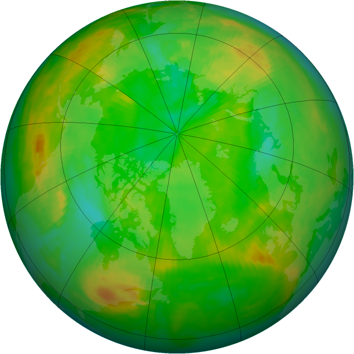 Arctic ozone map for 30 June 1988